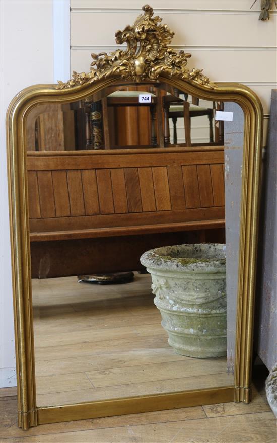 A gilt wall mirror, H.123cm